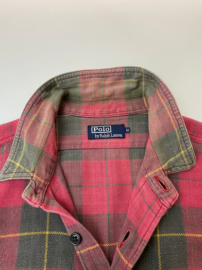 【現状渡し品】【メンズ】 RALPH LAUREN ラルフローレン CHECK FLANNNEL ELBOW PATCH SHIRT チェック フランネル エルボーパッチ シャツ メンズ トップス 146-260524-em-32-min サイズ：LL カラー：レッド系（チェック柄） 万代Net店