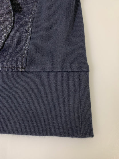 【中古品】【メンズ】 THE BLUEST OVERALLS ザ ブルーエスト オーバーオール DENIM PULLFVER HOODIE デニムプルオーバーフーディ トップス 145-260617-yn-06-min サイズ：L カラー：インディゴ 万代Net店