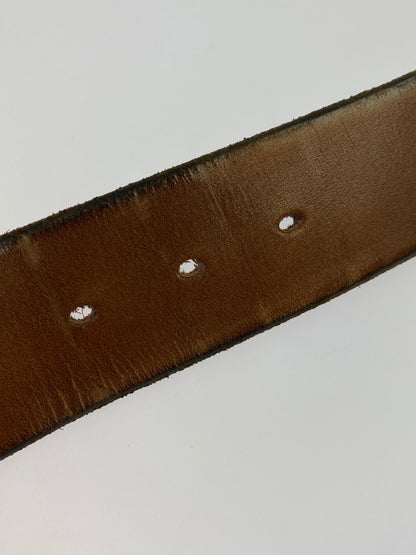 【中古品】【メンズ】 TROPHY CLOTHING トロフィークロージング INDUSTRIAL IRON BUCKLE LEATHER BELT インダストリアル アイアンバックル レザーベルト 革 205-260512-em-15-min カラー：ブラウン 万代Net店