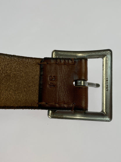 【中古品】【メンズ】 TROPHY CLOTHING トロフィークロージング INDUSTRIAL IRON BUCKLE LEATHER BELT インダストリアル アイアンバックル レザーベルト 革 205-260512-em-15-min カラー：ブラウン 万代Net店
