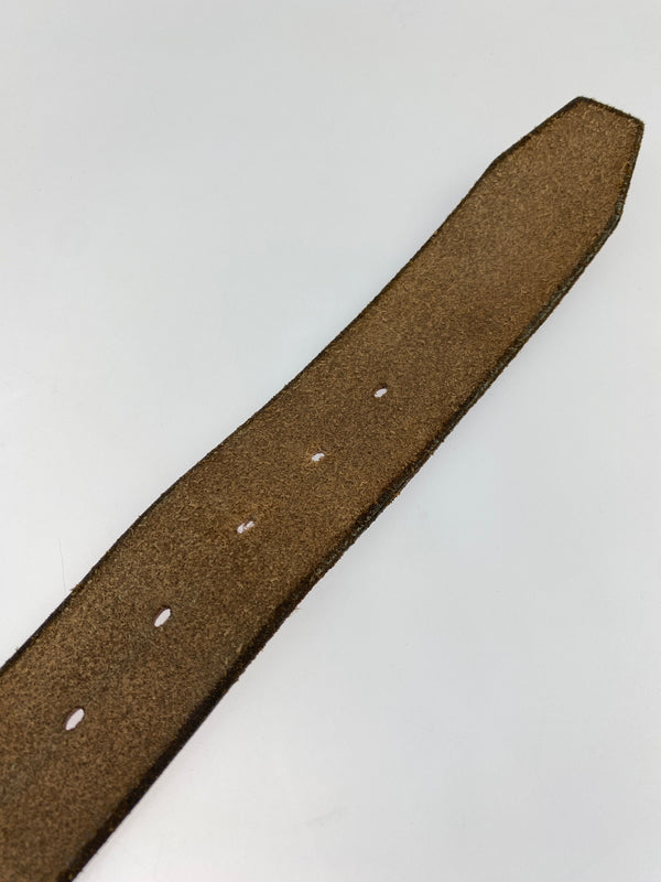 【中古品】【メンズ】 TROPHY CLOTHING トロフィークロージング INDUSTRIAL IRON BUCKLE LEATHER BELT インダストリアル アイアンバックル レザーベルト 革 205-260512-em-15-min カラー：ブラウン 万代Net店