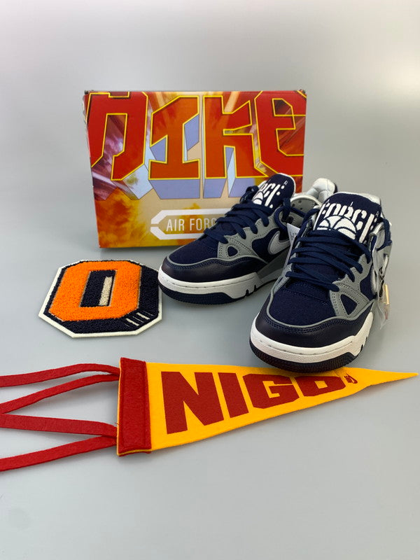 【未使用品】【メンズ/レディース】 NIKE ナイキ × NIGO ニゴー 別注 コラボ AIR FORCE 3 LOW SP HV5032-400 エアフォース3 ロー スペシャル スニーカー 靴 160-260509-kk-04-min カラー：MIDNIGHT NAVY/OFF WHITE 万代Net店