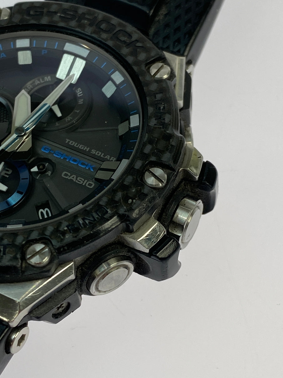 【中古品】【メンズ】 G-SHOCK ジーショック G-STEEL ANALOG SOLAR BLUETOOTH WATCH GST-B100-1AJF Gスティール アナログ ソーラー ブルートゥース ウォッチ 腕時計 メンズ カシオ 196-260510-em-16-min カラー：ブラック/ブルー 万代Net店
