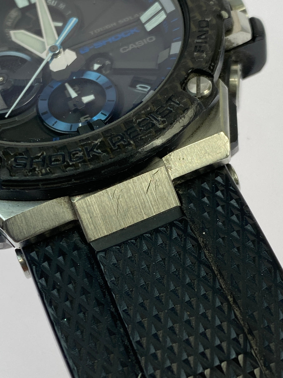 【中古品】【メンズ】 G-SHOCK ジーショック G-STEEL ANALOG SOLAR BLUETOOTH WATCH GST-B100-1AJF Gスティール アナログ ソーラー ブルートゥース ウォッチ 腕時計 メンズ カシオ 196-260510-em-16-min カラー：ブラック/ブルー 万代Net店