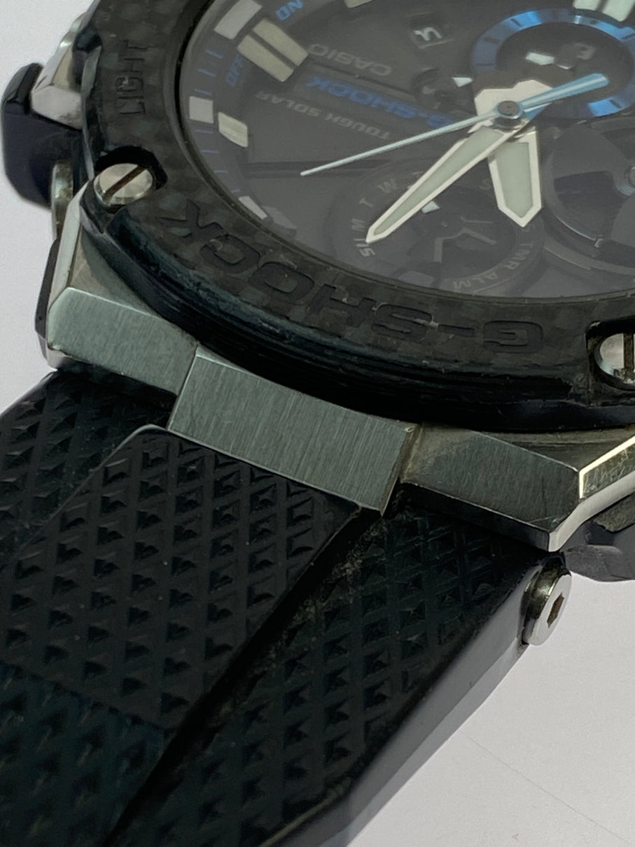 【中古品】【メンズ】 G-SHOCK ジーショック G-STEEL ANALOG SOLAR BLUETOOTH WATCH GST-B100-1AJF Gスティール アナログ ソーラー ブルートゥース ウォッチ 腕時計 メンズ カシオ 196-260510-em-16-min カラー：ブラック/ブルー 万代Net店