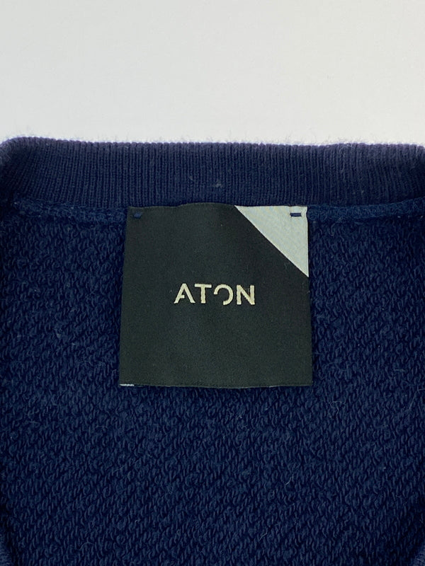 【中古品】【メンズ】 ATON エイトン KK.AG.BM.0112 RAGLAN SLEEVE SWEAT ラグランスリーブ スウェット 140-260523-zi-29-min サイズ：04 カラー：ネイビー 万代Net店