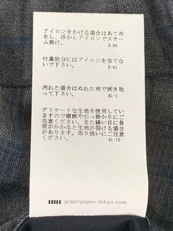 【中古品】【メンズ】 GRAPHPAPER グラフペーパー GM192-40537 LORO PIANA CHEF PANTS シェフパンツ ボトムス 151-260508-AS-32-min サイズ：F カラー：グレー/ネイビー 万代Net店