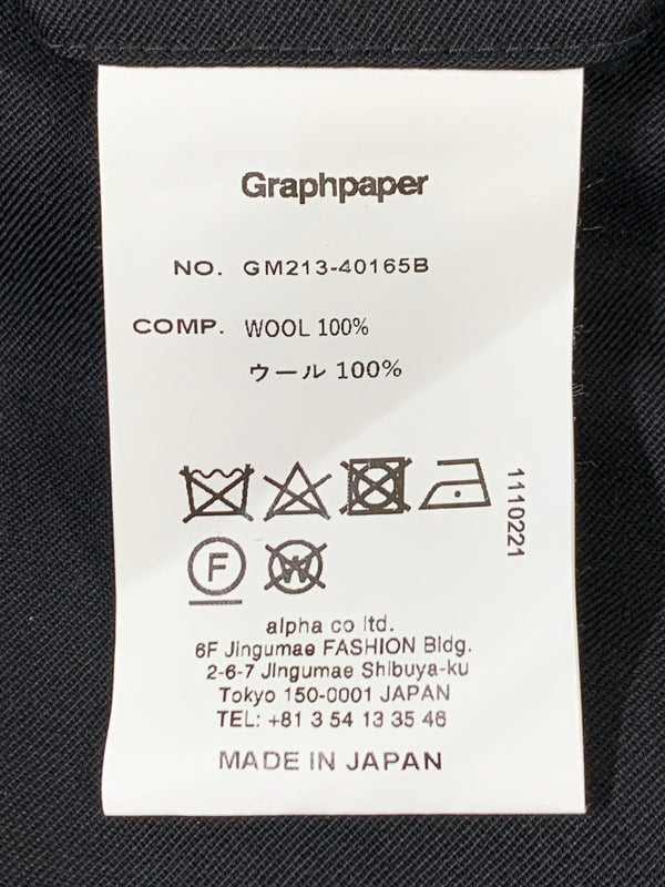 【中古品】【メンズ】 GRAPHPAPER グラフペーパー GM213-40165B SELVAGE WOOL SLIM WAISTED CHEF PANTS シェフパンツ ボトムス 151-260508-AS-33-min サイズ：F カラー：ブラック 万代Net店