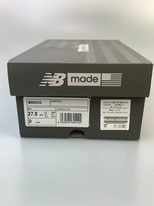 【ジャンク品】【メンズ】 NEW BALANCE ニューバランス M992GG MADE IN USA ローカット スニーカー 靴 162-260509-kk-05-min カラー：NAVY 万代Net店