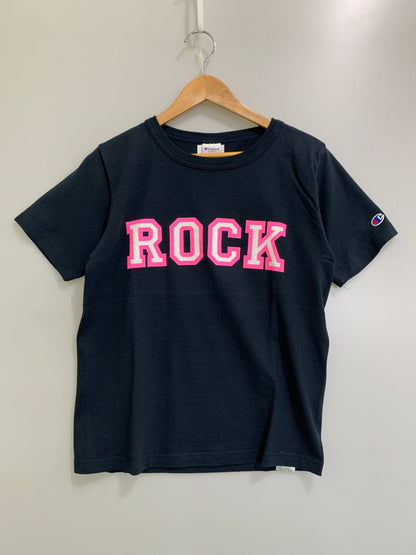 【中古品】【メンズ】 GOODENOUGH X CHAMPION グッドイナフ チャンピオン GE-137006 ROCK TEE ロックプリントT 半袖Tシャツ 142-260615-kt-24-min サイズ：S カラー：ブラック 万代Net店