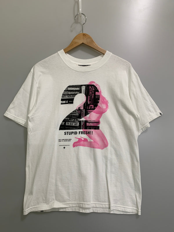 【中古品】【メンズ】 RESONATE リゾネイト 00’s ”STUPID FRESH"TEE 00年代 ステューピッドフレッシュティーシャツ トップス 146-260522-SH-27-min サイズ：M カラー：ホワイト 万代Net店