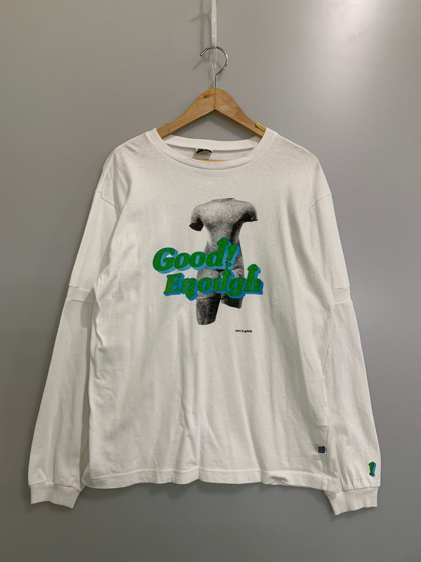 【中古品】【メンズ】 GOODENOUGH グッドイナフ 00S LOGO LS TEE ロゴ ロングスリーブ 長袖Tシャツ 146-260615-kt-25-min サイズ：M カラー：ホワイト 万代Net店