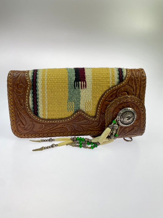 【中古品】【メンズ】 SAAD サード NATIVE AMERICAN LONG WALLET ネイティブ アメリカン ロング ウォレット 長財布 レザー 革 200-260512-em-09-min カラー：ブラウン系 万代Net店