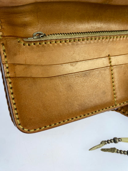 【中古品】【メンズ】 SAAD サード NATIVE AMERICAN LONG WALLET ネイティブ アメリカン ロング ウォレット 長財布 レザー 革 200-260512-em-09-min カラー：ブラウン系 万代Net店