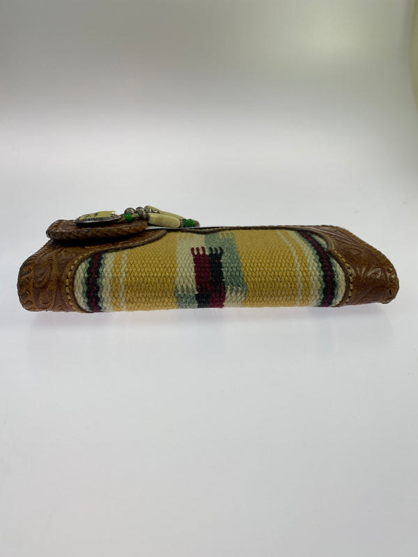 【中古品】【メンズ】 SAAD サード NATIVE AMERICAN LONG WALLET ネイティブ アメリカン ロング ウォレット 長財布 レザー 革 200-260512-em-09-min カラー：ブラウン系 万代Net店