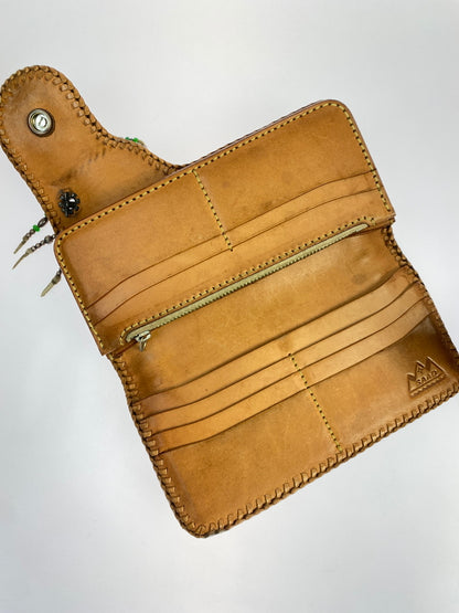 【中古品】【メンズ】 SAAD サード NATIVE AMERICAN LONG WALLET ネイティブ アメリカン ロング ウォレット 長財布 レザー 革 200-260512-em-09-min カラー：ブラウン系 万代Net店