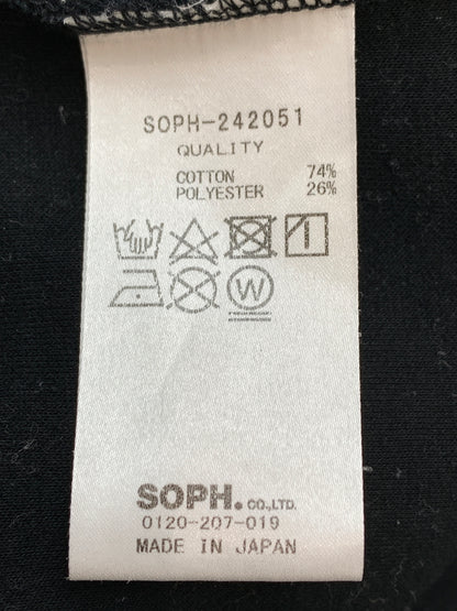 【中古品】【メンズ】 SOPHNET ソフネット COMPACT DOUBLE KNIT CREWNECK TOP SOPH-242051 コンパクト ダブル ニット クルーネック トップ メンズトップス 長袖 142-260515-em-10-min サイズ：S カラー：ブラック 万代Net店