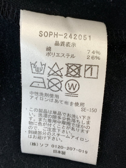 【中古品】【メンズ】 SOPHNET ソフネット COMPACT DOUBLE KNIT CREWNECK TOP SOPH-242051 コンパクト ダブル ニット クルーネック トップ メンズトップス 長袖 142-260515-em-10-min サイズ：S カラー：ブラック 万代Net店