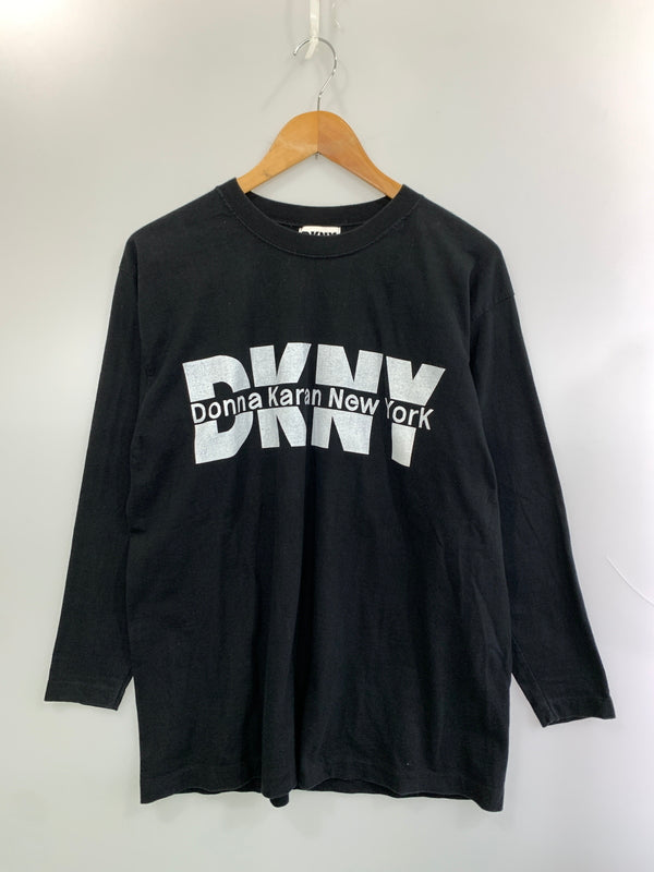 【中古品】【メンズ】 DKNY ダナキャラン 90S LS LOGO TEE 90年代 長袖 ロゴ Tシャツ メンズトップス ロンＴ 146-260515-em-09-min カラー：ブラック 万代Net店