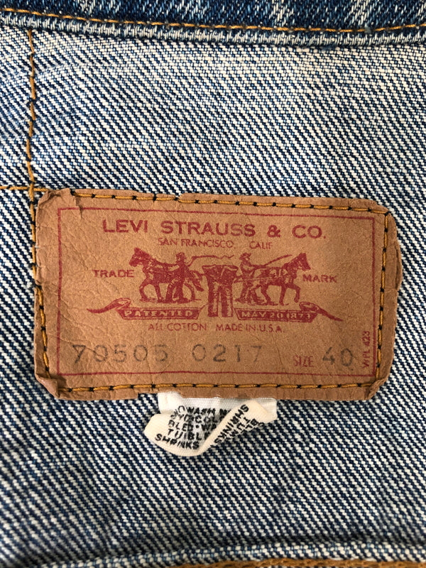 【現状渡し品】【メンズ】 LEVI'S リーバイス 70S 70505-0217 BIG E DENIM JACKET 70年代 ビッグE デニムジャケット メンズ アウター Gジャン ヴィンテージ 146-260510-em-51-min サイズ：40 カラー：インディゴブルー 万代Net店