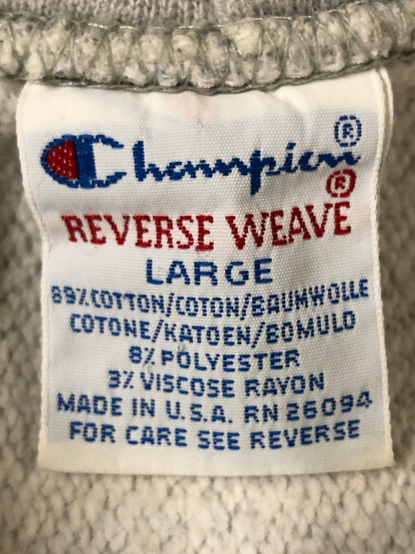 【現状渡し品】【メンズ】 CHAMPION チャンピオン 90S BOSTON COLLEGE REVERSE WEAVE HOODIE リバースウィーブ フーディー 90年代 メンズ パーカー トップス 146-260510-em-49-min サイズ：L カラー：ライトグレー 万代Net店
