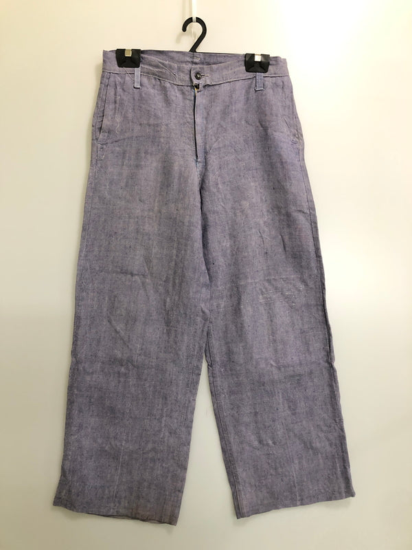 【現状渡し品】【メンズ】 FRENCH MILITARY フレンチ ミリタリー 50-60S ラミーリネン セーラーパンツ 50年代 60年代 メンズ ボトムス 157-260510-em-45-min カラー：パープル 万代Net店