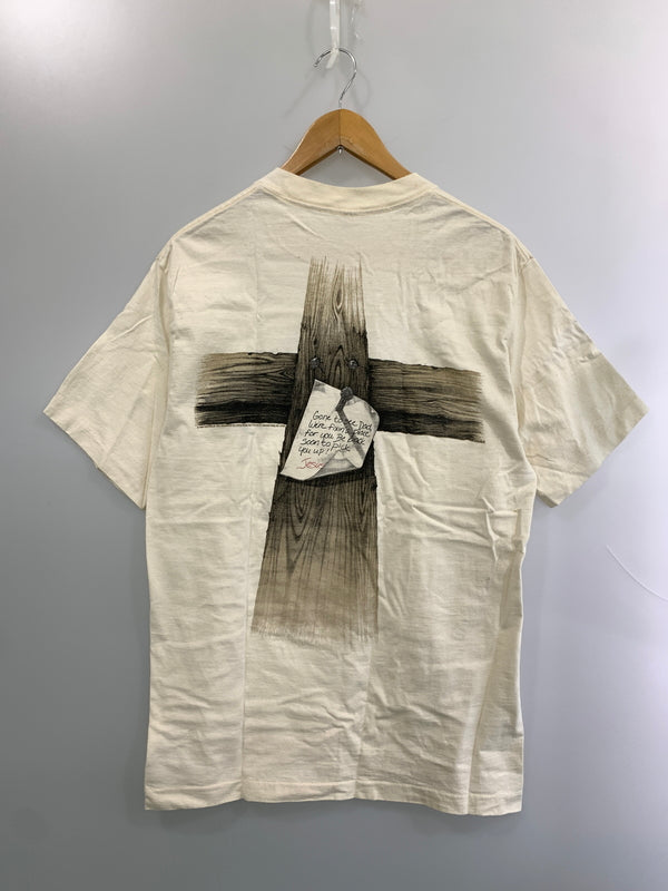 【中古品】【メンズ】 SOF TEE ソフティー 90S MESSAGE JESUS TEE 90年代 メッセージ ジーザス 半袖 Tシャツ メンズ トップス ヴィンテージ 146-260515-em-02-min サイズ：L カラー：ホワイト 万代Net店