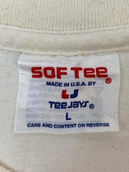 【中古品】【メンズ】 SOF TEE ソフティー 90S MESSAGE JESUS TEE 90年代 メッセージ ジーザス 半袖 Tシャツ メンズ トップス ヴィンテージ 146-260515-em-02-min サイズ：L カラー：ホワイト 万代Net店