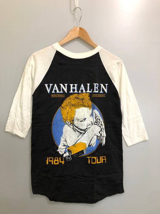 【現状渡し品】【メンズ】 VAN HALEN ヴァン・ヘイレン RAGLAN PRINT TEE ラグラン プリント Tシャツ メンズ トップス 146-260510-em-67-min カラー：ホワイト/ブラック 万代Net店