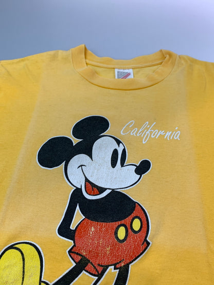 【中古品】【メンズ】 MICKEY 90S PRINT TEE ミッキー マウス 90年代 プリント Tシャツ メンズ 半袖トップス ヴィンテージ 146-260510-em-36-min サイズ：M カラー：イエロー 万代Net店