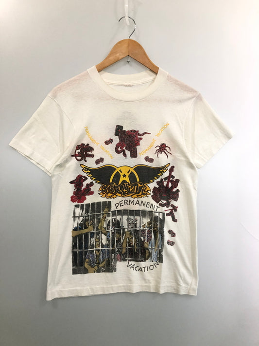 【現状渡し品】【メンズ】 AEROSMITH エアロスミス GUNS ROSES 80’s BOOTLEG? TEE 半袖Tシャツ トップス 146-260519-yn-33-min カラー：ホワイト 万代Net店