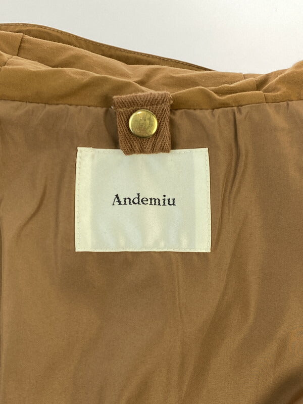 【中古品】【レディース】 ANDEMIU LONG COAT AMG73207AD アンデミュウ ロングマウンテンパーカー アウター 169-260509-yn-02-min サイズ：S カラー：ブラウン 万代Net店
