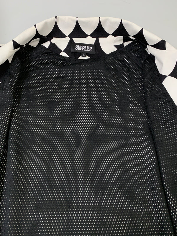 【中古品】【メンズ】 SUPPLIER サプライヤー DIAMOND PATTERN JACKET ダイヤモンド パターン ジャケット 142-260516-zi-03-min サイズ：XL カラー：ブラック/ホワイト 万代Net店