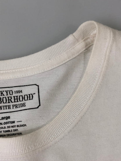 【中古品】【メンズ】 NEIGHBORHOOD ネイバーフッド LS LOGO TEE 長袖 ロゴ Tシャツ メンズ トップス ロンT 142-260512-em-57-min サイズ：L カラー：ホワイト 万代Net店