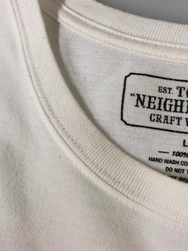 【中古品】【メンズ】 NEIGHBORHOOD ネイバーフッド LS LOGO TEE 長袖 ロゴ Tシャツ メンズ トップス ロンT 142-260512-em-57-min サイズ：L カラー：ホワイト 万代Net店