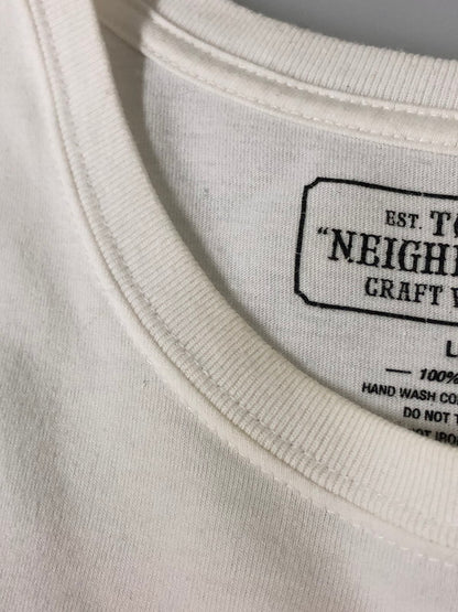 【中古品】【メンズ】 NEIGHBORHOOD ネイバーフッド LS LOGO TEE 長袖 ロゴ Tシャツ メンズ トップス ロンT 142-260512-em-57-min サイズ：L カラー：ホワイト 万代Net店