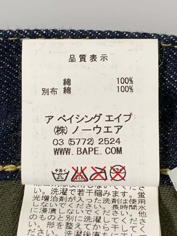 【中古品】【メンズ】 A BATHING APE アベイシングエイプ 1930-150-028 STAR DENIM PANTS デニムパンツ 153-260516-zi-17-min サイズ：L カラー：インディゴ 万代Net店