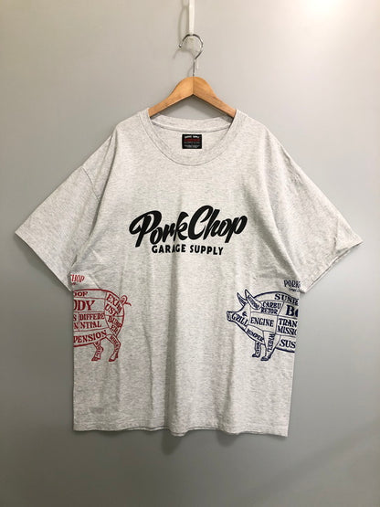 【中古品】【メンズ】 PORKCHOP GARAGE SUPPLY ポークチョップ ガレージサプライ MULTI　LOGOS SS TEE マルチロゴス 半袖Tシャツ メンズ トップス 142-260512-em-63-min サイズ：L カラー：ライトグレー 万代Net店