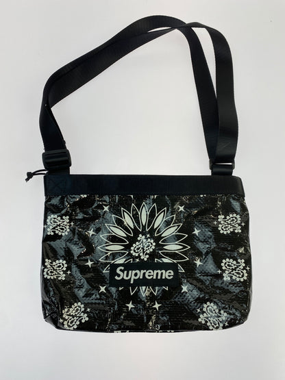 【中古品】【レディース】 SUPREME 21SS BANDANA TARP SIDE BAG BLACK バンダナ タープ サイドバッグ バンダナ柄 小型ショルダーバッグ 188-260521-em-16-min カラー：ブラック 万代Net店