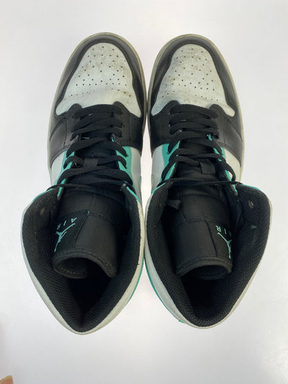 【現状渡し品】【メンズ】 NIKE ナイキ 554724-132 AIR JORDAN 1 MID 靴 シューズ スニーカー 160-260517-AS-21-min サイズ：29cm カラー：ホワイト/ブラック/ミントグリーン 万代Net店