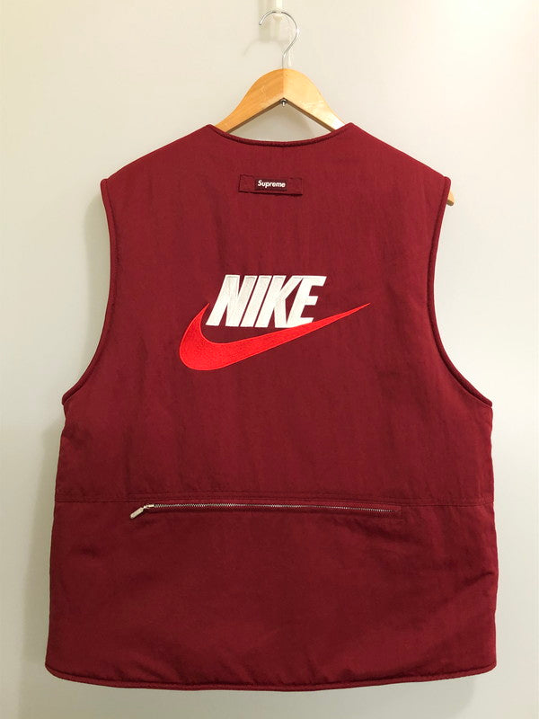 【中古品】【メンズ】 SUPREME シュプリーム × NIKE ナイキ 18AW REVERSIBLE NYLON BOA VEST AR5570-677 リバーシブル ナイロン ボア ベスト メンズ アウター 149-260512-em-50-min サイズ：M カラー：RED WHITE 万代Net店