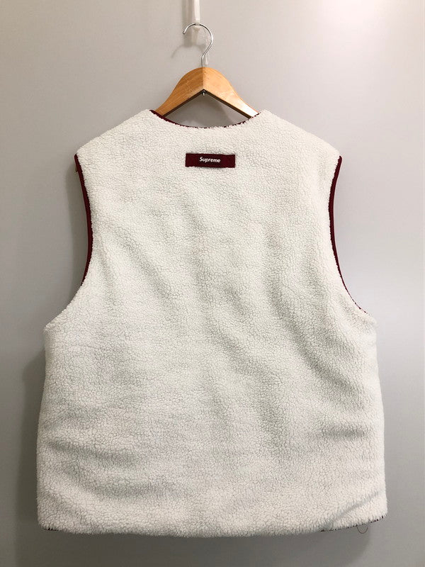 【中古品】【メンズ】 SUPREME シュプリーム × NIKE ナイキ 18AW REVERSIBLE NYLON BOA VEST AR5570-677 リバーシブル ナイロン ボア ベスト メンズ アウター 149-260512-em-50-min サイズ：M カラー：RED WHITE 万代Net店