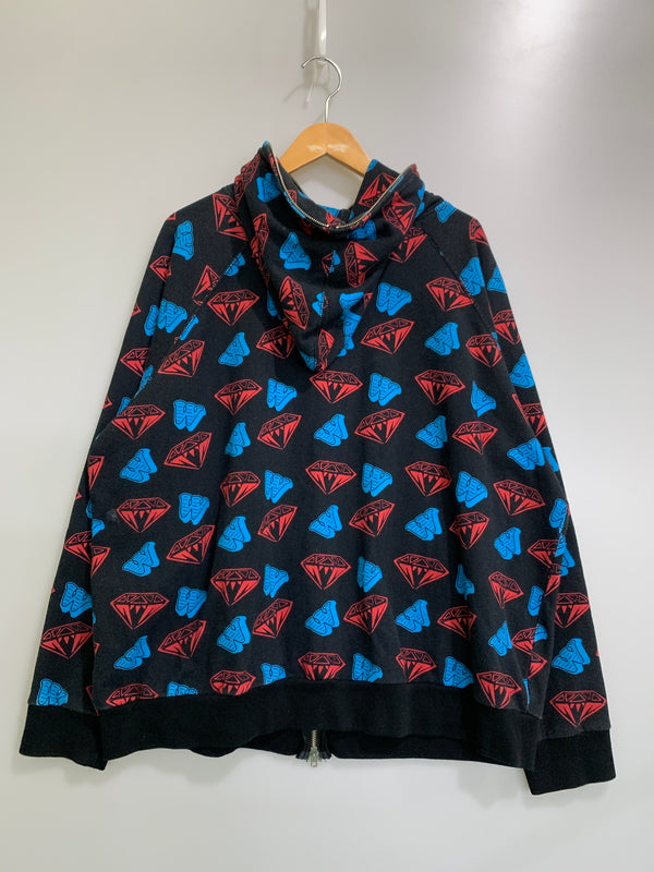 【中古品】【メンズ】 BILLIONAIRE BOYS CLUB ビリオネアボーイズクラブ × JP THE WAVY ジェイピー ザ ウェイビー DIAMONDS & DOLLARS CREAM HOODIE BBCJP195SK001 142-260515-em-21-min サイズ：XL カラー：ブラック系 万代Net店