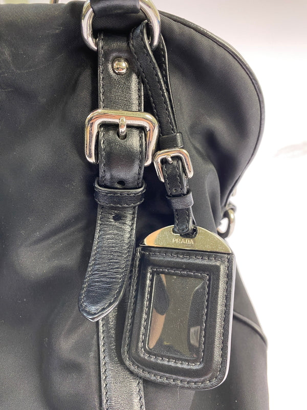 【中古品】【レディース】 PRADA プラダ NYLON LEATHER 2WAY HAND BAG 1BB912 ナイロン レザー ツーウェイ ハンドバッグ ショルダーバッグ カバン 180-260521-em-11-min カラー：ブラック 万代Net店