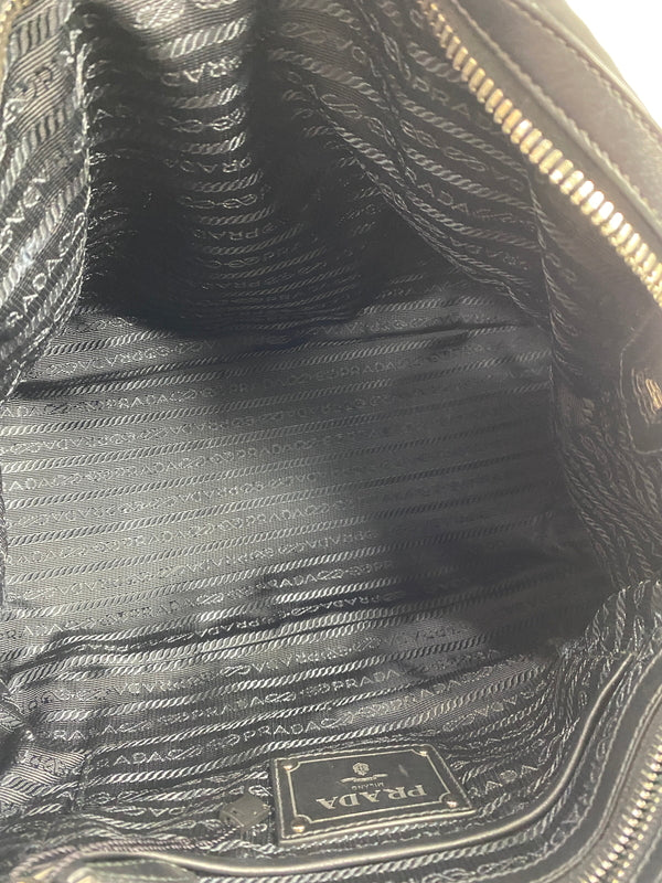 【中古品】【レディース】 PRADA プラダ NYLON LEATHER 2WAY HAND BAG 1BB912 ナイロン レザー ツーウェイ ハンドバッグ ショルダーバッグ カバン 180-260521-em-11-min カラー：ブラック 万代Net店