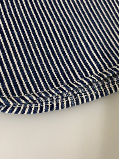【中古品】【メンズ】 THE FLAT HEAD ザフラットヘッド PIN HICKORY L S WORK SHIRT ワークシャツ 145-260516-zi-09-min サイズ：38 カラー：ブルー/ホワイト 万代Net店