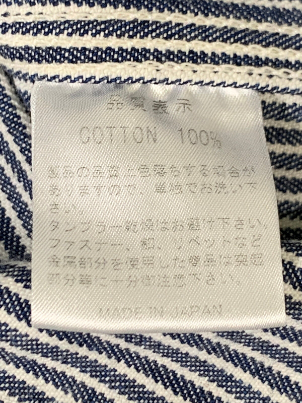 【中古品】【メンズ】 THE FLAT HEAD ザフラットヘッド PIN HICKORY L S WORK SHIRT ワークシャツ 145-260516-zi-09-min サイズ：38 カラー：ブルー/ホワイト 万代Net店