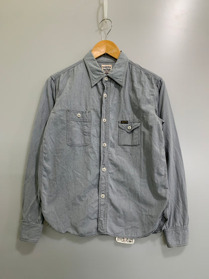 【中古品】【メンズ】 PHERROW'S フェローズ シャンブレーワークシャツ 145-260516-zi-07-min サイズ：38 カラー：ライトグレー系 万代Net店