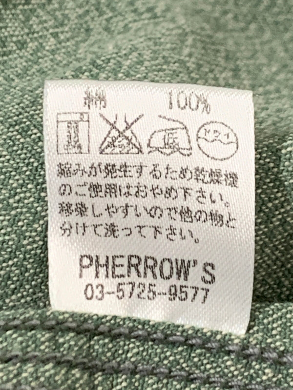 【中古品】【メンズ】 PHERROW'S フェローズ シャンブレーワークシャツ 145-260516-zi-08-min サイズ：38 カラー：グリーン系 万代Net店