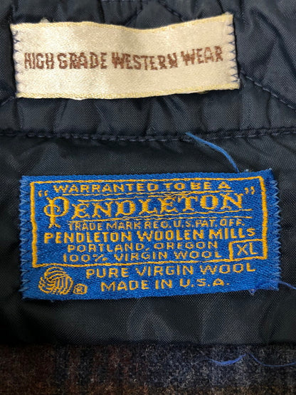【現状渡し品】【メンズ】 PENDLETON ペンドルトン 70S WEATERN WOOL SHIRT 70年代 ウエスタン ウールシャツ メンズ トップス ヴィンテージ 146-260512-em-46-min サイズ：XL カラー：ブラウン系 万代Net店
